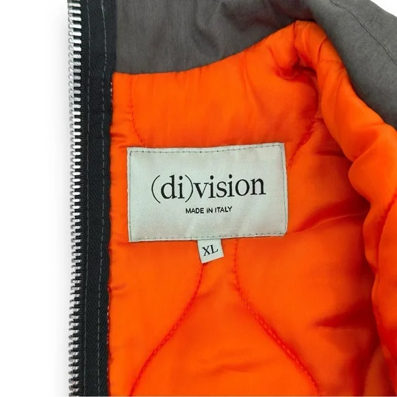 Division Upcycled Oversized Split Bomber Jacket - Sand & Gray sz XL